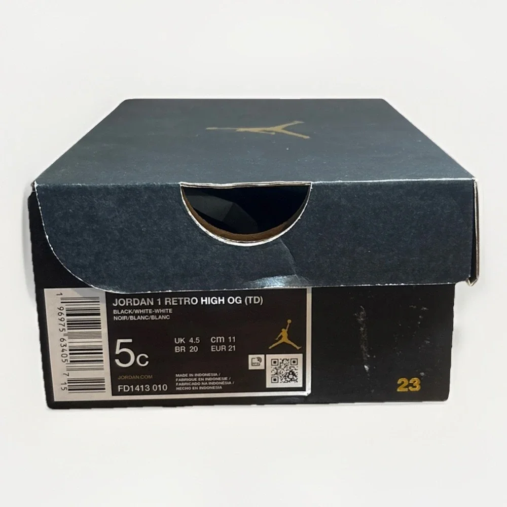 Jordan 1 Retro High OG (TD) Black/White FD1413 010 - Size 5c